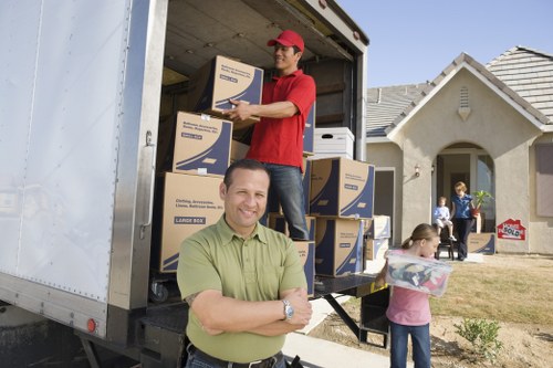 Boxes stacked safely inside a clean self-storage unit