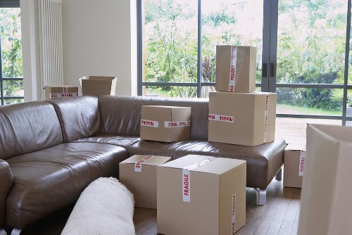 Boxes and furniture prepared for a local move in Stokenewington